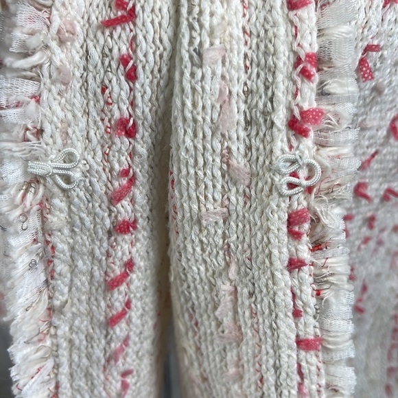 Nic+Zoe Open Front Cardigan Tweed 3/4 Sleeve Fringe Single Hook & Eye Closure - Picture 7 of 10